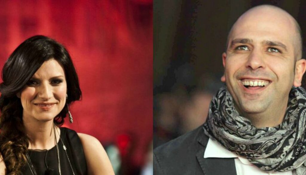 foto laura pausini checco zalone int
