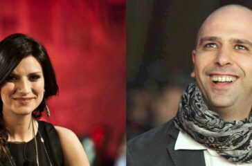 foto laura pausini checco zalone int