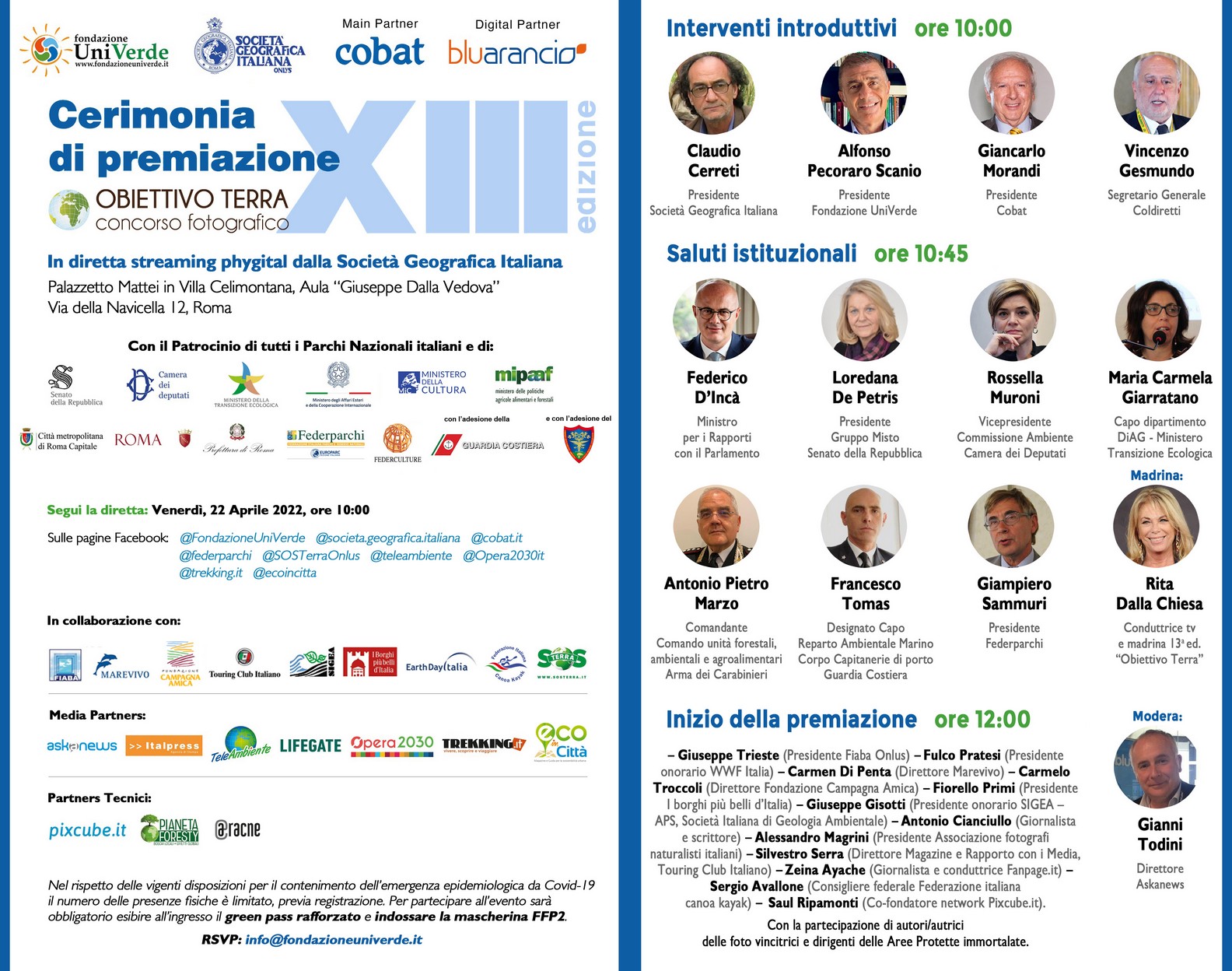 obiettivo terra programma 2022