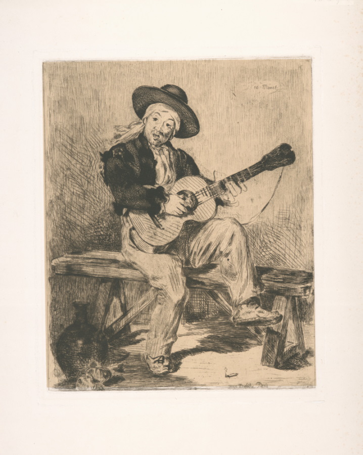 il chitarrista spagnolo incisione 1861 62