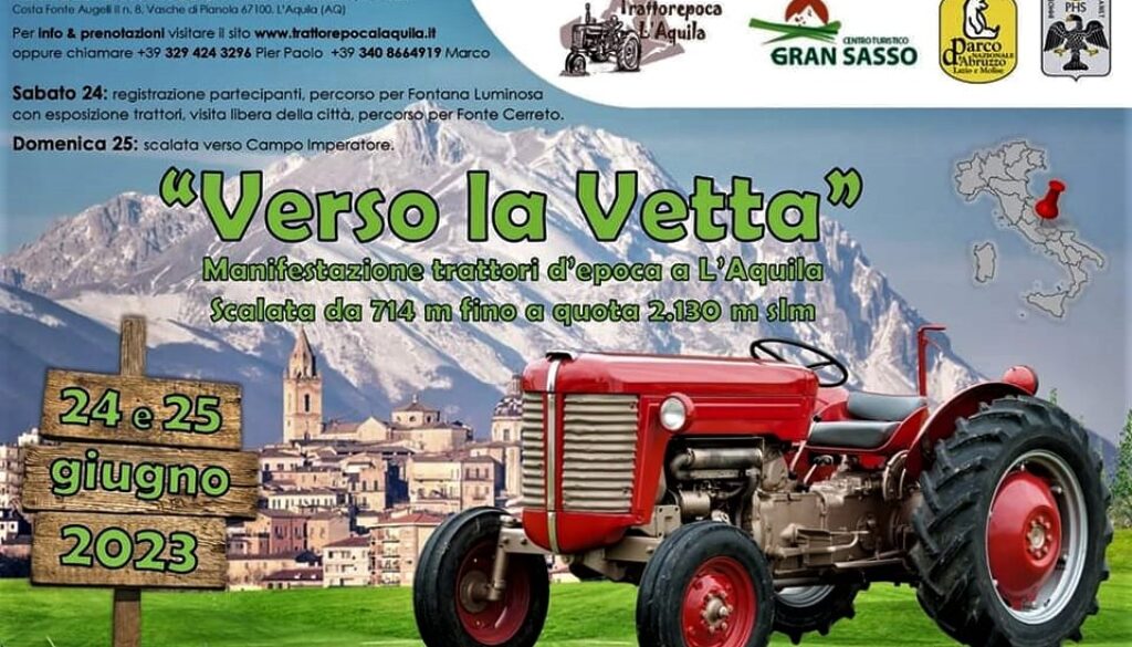 Trattori d’epoca “verso la vetta” del Gran Sasso d’Italia