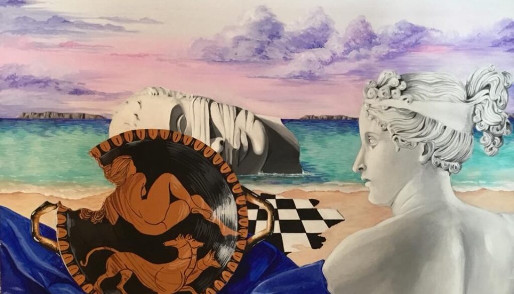stefania popoli, amore e psiche, acrylic on canvas