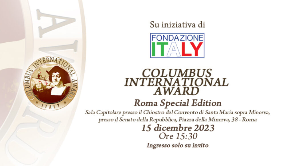 COLUMBUS INTERNATIONAL AWARD – Roma Special Edition