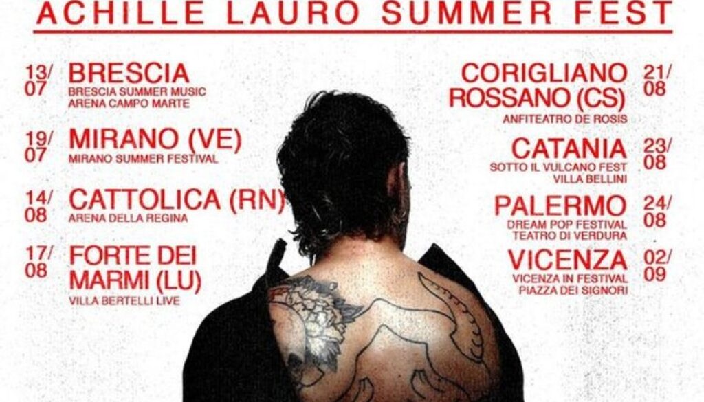 Achille Lauro annuncia le date estive