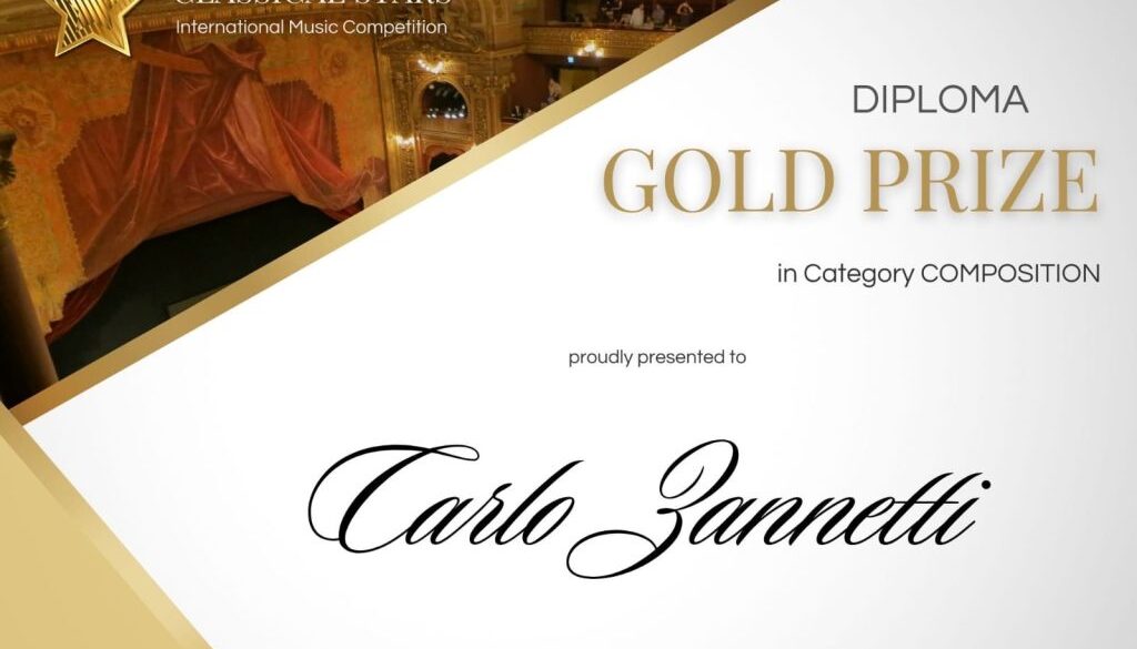 Silver Winner ed il Gold Prize per Zannetti