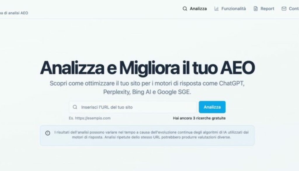 Nasce, in Sicilia, AEO Analyzer