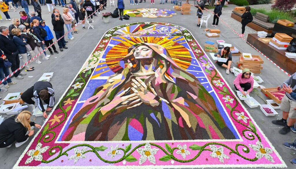 A Spello le artistiche Infiorate del Corpus Domini